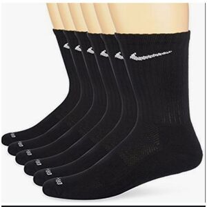 Nike Unisex Dri-FIT Cushion Crew Training Socks (6 Pair), Black/White, Large